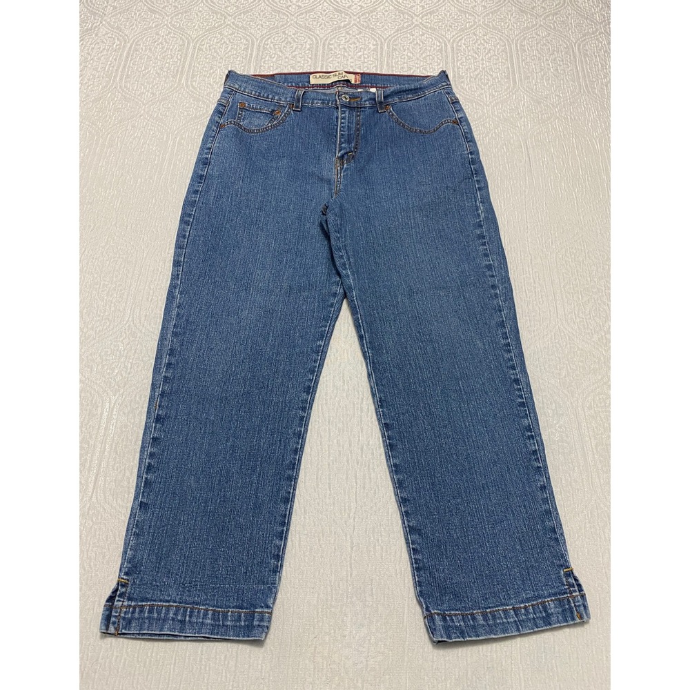 Vintage Levi's Classic Slim Capris Women's Size 12 Blue Denim High Rise‎ Stretch